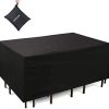 NASUM Housse de Protection pour Meuble Mobilier de Jardin 420D NASUM Housse de Protection pour Meuble Mobilier de Jardin 420D Tissu Oxford Couverture de Patio Extérieur Étanche Anti-UV/Intempérie/Poussière avec Corde et Boucle Verrouillage, 240x160x100cm Noir