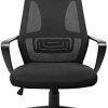SunJas Chaise de Bureau Ergonomique Fauteuil de Bureau pour Maison, SunJas Chaise de Bureau Ergonomique Fauteuil de Bureau pour Maison, Dossier et Siège en Maille Respirante, Réglable en Hauteur, Fonction d'inclinaison, Pivot à 360°, Charge Maximale 120 kg, Noir