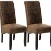 TecTake Lot de 2 chaises de salle à manger 106 cm chaise de salon mobilier meuble de salon - diverses couleurs au choix - (Vieilli/Daim | No. 401596)