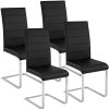 TecTake Lot de 4 Chaise de Salle à Manger Chaise Cantilever | diverses Couleurs et modèles au Choix - (4X Noir | No. 402553)