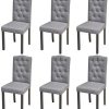 vidaXL 6X Chaise de Salle à Manger Tissu Gris Clair Chaise à Manger Cuisine