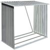 vidaXL Abri de Stockage de Bois Acier Galvanisé Gris Jardin Patio Porte-bûche