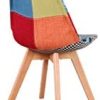 Lot de 2/4/6 Chaises en Pacthwork Chaises de Salle à Manger Pieds en Bois Massif de hêtre (Rouge, 6)