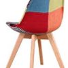 Lot de 2/4/6 Chaises en Pacthwork Chaises de Salle à Manger Pieds en Bois Massif de hêtre (Rouge, 6)