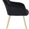 31Cm2RSXzfL._AC_.jpg WOLTU Lot de 2 Chaises de Salle à Manger avec accoudoirs, Chaise de Salon Structure en métal et Assise en Velours,Noir BH232sz-2