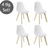 WENKO Chaise Scandinave Blanche Sala, Chaise Cuisine, Salle à Manger, Pieds en hêtre Massif, Lot de 4
