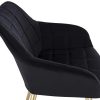 31LfamBIWsL._AC_.jpg WOLTU Lot de 2 Chaises de Salle à Manger avec accoudoirs, Chaise de Salon Structure en métal et Assise en Velours,Noir BH232sz-2