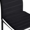 31TD0W67d8L._AC_.jpg IDMarket - Lot de 4 chaises Romane Noires Bandeau Blanc pour Salle à Manger