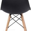31Yl3qXSUoL._AC_.jpg Lot de 2 chaises modernes de salle à manger, cuisine, salon, style scandinave, différentes couleurs, pieds en bois de hêtre, dossier ergonomique (noir)
