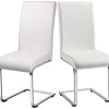 31hx8jKciJL._AC_.jpg Yaheetech 6 Chaises de Salle à Manger Cuisine Piètement Acier Chromé Revêtement Similicuir 50cm de Hauteur Assise Blanche