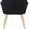 31q40VWWJ2L._AC_.jpg WOLTU Lot de 2 Chaises de Salle à Manger avec accoudoirs, Chaise de Salon Structure en métal et Assise en Velours,Noir BH232sz-2