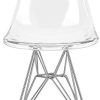 Lot de 2 Ghost Chaises en Polycarbonate + Acier pour Salle à Manger, Salon, Bureau, Restaurant et Jardin, 40 x 46 x 81 cm