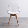 ZONS Lot DE 2 Alba Chaise en PP Transparent Aux Pieds en Bois Style SCANDINAVE,