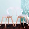 Naturelifestore Lot de 4 chaises modernes pour salle à manger, salle à manger, salon, couleur blanche.