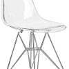 Lot de 2 Ghost Chaises en Polycarbonate + Acier pour Salle à Manger, Salon, Bureau, Restaurant et Jardin, 40 x 46 x 81 cm