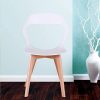 Naturelifestore Lot de 4 chaises modernes pour salle à manger, salle à manger, salon, couleur blanche.