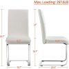 41RNChrQPwL._AC_.jpg Yaheetech 6 Chaises de Salle à Manger Cuisine Piètement Acier Chromé Revêtement Similicuir 50cm de Hauteur Assise Blanche