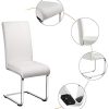 41UsW01MUKL._AC_.jpg Yaheetech 6 Chaises de Salle à Manger Cuisine Piètement Acier Chromé Revêtement Similicuir 50cm de Hauteur Assise Blanche