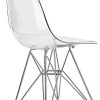 Lot de 2 Ghost Chaises en Polycarbonate + Acier pour Salle à Manger, Salon, Bureau, Restaurant et Jardin, 40 x 46 x 81 cm