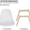 WENKO Chaise Scandinave Blanche Sala, Chaise Cuisine, Salle à Manger, Pieds en hêtre Massif, Lot de 4