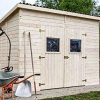 515OhFHQEL._AC_.jpg Habrita Abri en Panneaux de Bois 16 mm - Surface utile 5,41 m² - Toit monopente - sans Plancher