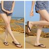AX BOXING Tongs Femme Chic PU Cuir Sandales Simple Claquette Doux Léger Beach Piscine Intérieur/Extérieur Chausson Taille 36-41