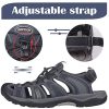 GRITION Hommes Sandales de Marche Randonnée Bout fermé Mesh & PU Upper Ajustable Sanglé pour Sports et Plein Air Sandales Chaussures de Trekking pour pour été Plage