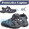 GRITION Hommes Sandales de Marche Randonnée Bout fermé Mesh & PU Upper Ajustable Sanglé pour Sports et Plein Air Sandales Chaussures de Trekking pour pour été Plage
