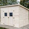 51kFwBGt0ML._AC_.jpg Habrita Abri en Panneaux de Bois 16 mm - Surface utile 5,41 m² - Toit monopente - sans Plancher