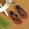AX BOXING Tongs Femme Chic PU Cuir Sandales Simple Claquette Doux Léger Beach Piscine Intérieur/Extérieur Chausson Taille 36-41