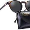 Carfia Retro Lunette de Soleil Homme Polarisée UV400 Protection pour la Conduite en Voyage