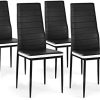 IDMarket - Lot de 4 chaises Romane Noires Bandeau Blanc IDMarket - Lot de 4 chaises Romane Noires Bandeau Blanc pour Salle à Manger