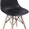Lot de 2 chaises modernes de salle à manger, cuisine, Lot de 2 chaises modernes de salle à manger, cuisine, salon, style scandinave, différentes couleurs, pieds en bois de hêtre, dossier ergonomique (noir)