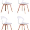 Naturelifestore Lot de 4 chaises modernes pour salle à manger, salle à manger, salon, couleur blanche.