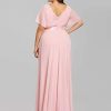 31CByiiaHeL._AC_.jpg Ever-Pretty Robe de Soirée Longue Femme Double Col V Manche Courte Grande Taille 09890PL