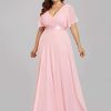 31y90b58vvL._AC_.jpg Ever-Pretty Robe de Soirée Longue Femme Double Col V Manche Courte Grande Taille 09890PL