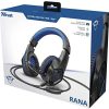 Trust Gaming Casque Gamer PS4 et PS5 GXT 404B Rana Casque Micro pour Consoles Playstation 4 et 5, Filaire, avec Jack 3.5 mm, Microphone Repliable, Câble de 1 m - Bleu