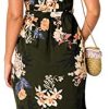 YOINS Robe Longue Femme Été Chic Robes Imprimé Florale Sexy Dress Robe de Plage Asymétrique Robe Tunique Maxi Une Ligne