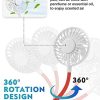 Maxesla Ventilateur USB, Mini Ventilateur de Cou USB avec Rotation à 360 °, Ventilateur Portable de Cou Rechargeable par USB, Petit Ventilateur de Collier avec Double tête de Vent 3 Vitesses LED