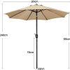 41RXPCcic2L._AC_.jpg Yaheetech Parasol de Jardin avec Mécanisme et Inclinaison Mât de 38 mm Rond Ø261cm Extérieur pour Patio Piscine Plage Taupe