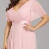 41pSeW89k1L._AC_.jpg Ever-Pretty Robe de Soirée Longue Femme Double Col V Manche Courte Grande Taille 09890PL