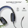 Trust Gaming Casque Gamer PS4 et PS5 GXT 404B Rana Casque Micro pour Consoles Playstation 4 et 5, Filaire, avec Jack 3.5 mm, Microphone Repliable, Câble de 1 m - Bleu