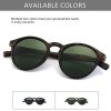 SUNGAIT Lunettes de Soleil Rondes Classiques Unisexes Lunettes de Soleil Polarisées Vintage Style Rétro Protection UV