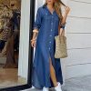 51M9ykzD4mL._AC_.jpg MORCHAN Robe Femme Mode bohème Bouton Poche Robe à Manches Longues été Casual Jupe de Plage