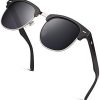 GQUEEN Lunettes de soleil à demi-cerclées demi-monture polarisées homme femme GQUEEN Lunettes de soleil à demi-cerclées demi-monture polarisées homme femme GQO6