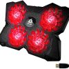 KLIM Wind - Refroidisseur Ordinateur Portable + Le Plus Puissant + Refroidissement Ultra Rapide + 4 Ventilateurs Silencieux + Refroidisseur PC Portable PS4 Xbox - Version 2021 - Rouge et Noir