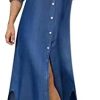 MORCHAN Robe Femme Mode bohème Bouton Poche Robe à Manches MORCHAN Robe Femme Mode bohème Bouton Poche Robe à Manches Longues été Casual Jupe de Plage
