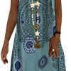 Minetom Dentelle Robe Été Femme de Plage Rétro Bohême Robes Minetom Dentelle Robe Été Femme de Plage Rétro Bohême Robes Col V Robes au Genou Manches Courte/sans Manches Imprimé Floral Casual Grande Taille Tuniques Ample