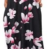 ZANZEA Robe Longue Femme Soiree Robe Été Boheme Impression Floral Chic Robe de Plage Grand Taille sans Manches Robes Chic Pas Cher