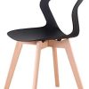 311oc5qXORL._AC_.jpg GroBKau Lot de 4 Chaises à Dossier en Plastique Moderne pour Salon, Salle à Manger, Bureau, Salle de Réunion, Restaurant, etc. (Noir)